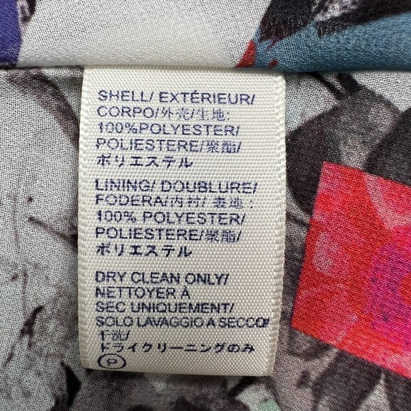 Rebecca Minkoff Mini A Line Dress Women 8 Button Front Floral Pleated Multicolor - Picture 10 of 11